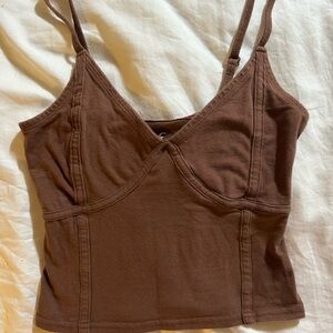 Hollister Brown Corset Crop Top
